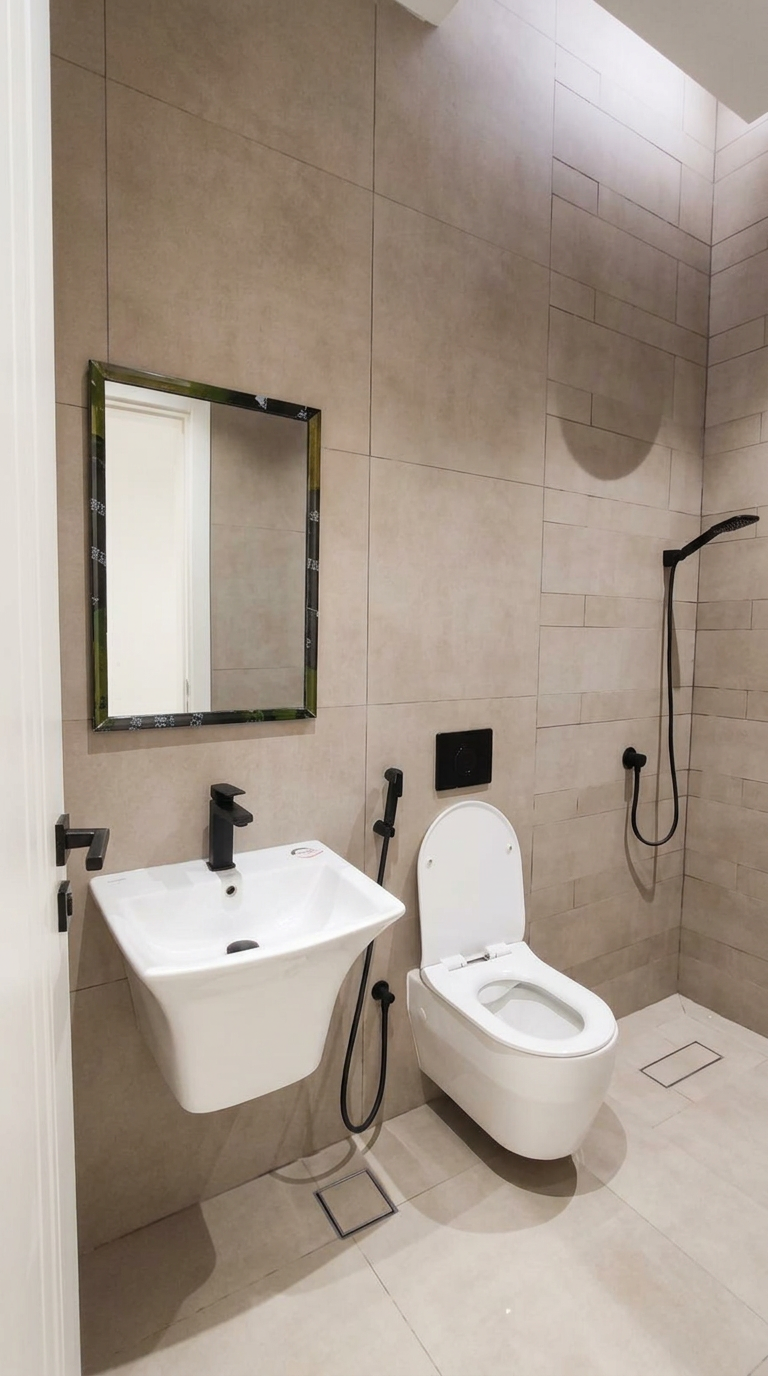 Bathroom of furnished apartment in Al Muruj, Riyadh